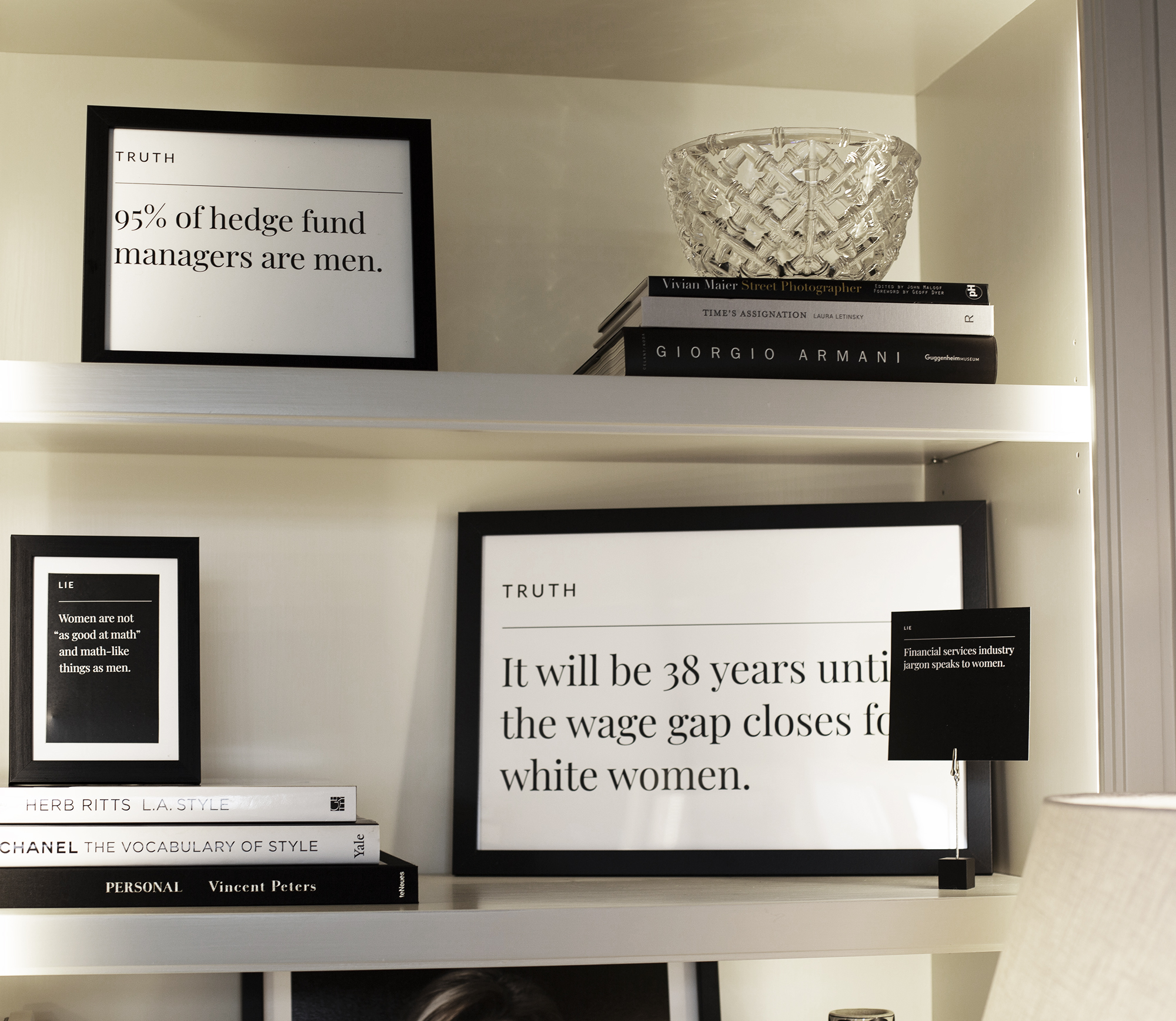 Ellevest Bookshelf Signage